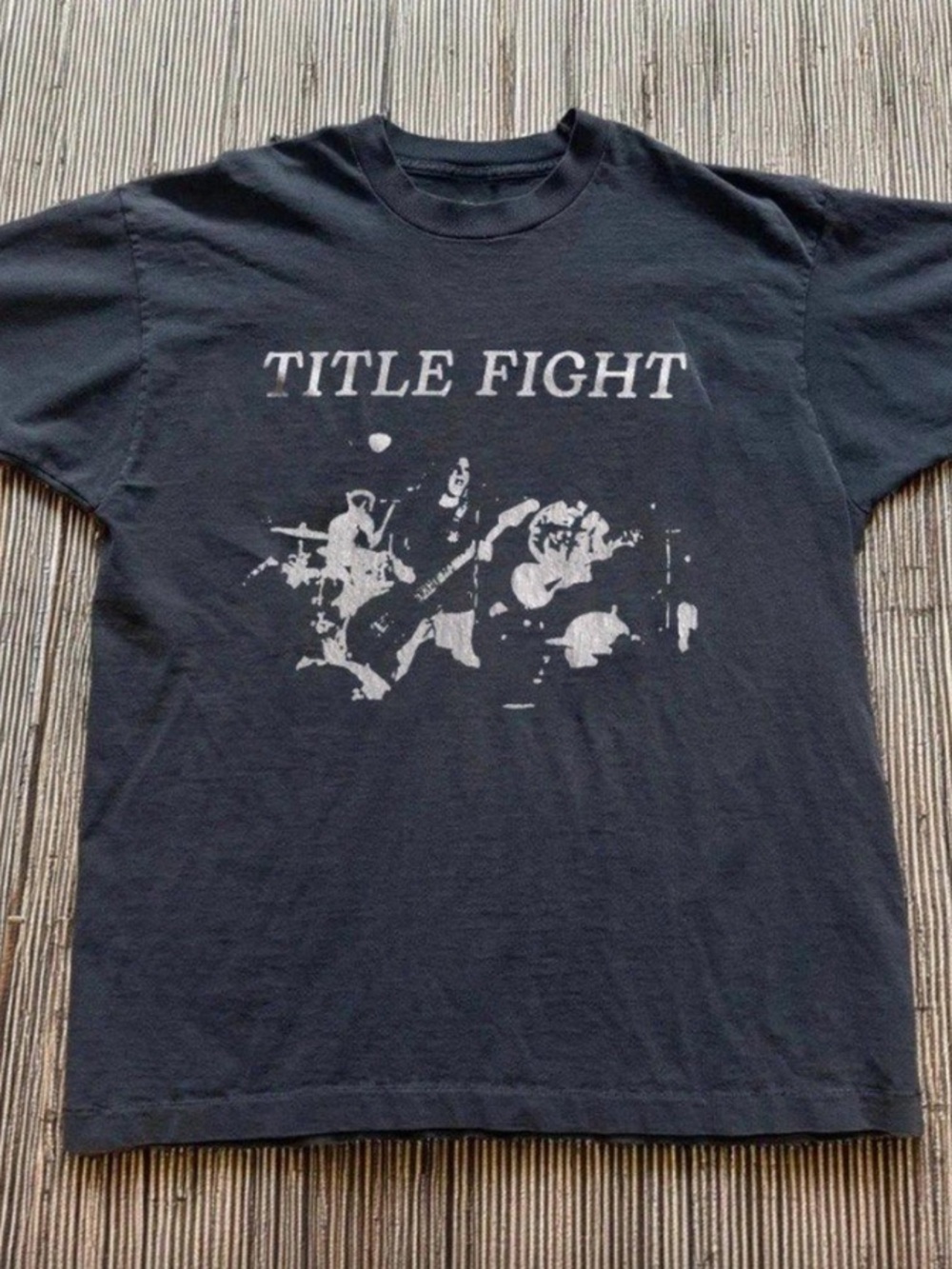 Gildan Black Tee with White TITLE FIGHT Band Graphic